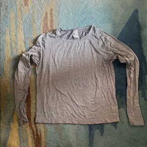 All in Motion Gray Fitted Long Sleeve Tee